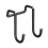 (Black) Stainless Steel Double Hook for Cabinet/Bathroom 2