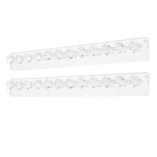 2Pcs Acrylic Necklace Hanger Holder Wall Mounted Jewelry Organizer with 12 Gems Shape Hooks for Bracelets Chains