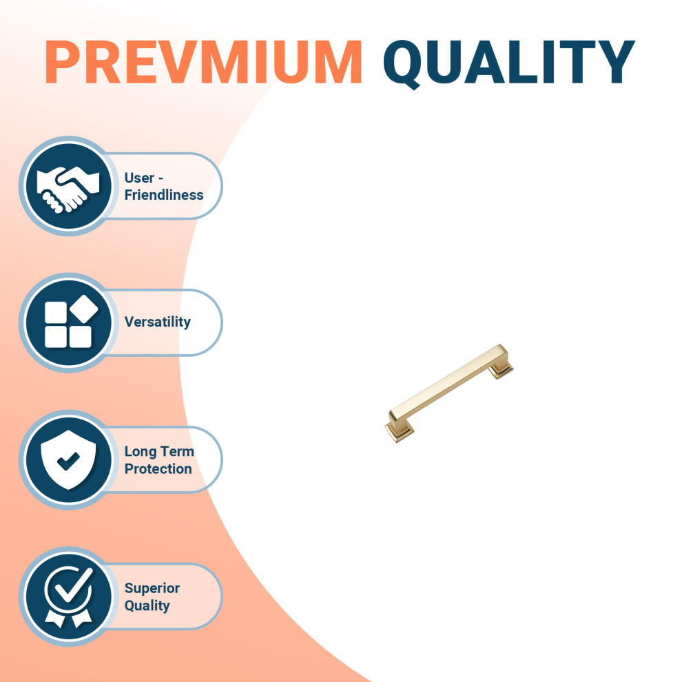 (Brushed Gold 128Mm) Durable Zinc Alloy Cabinet Handle For Wardrobe Door 6253032894770