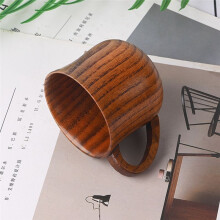 2 Pièces Tasse en Bois Tasse en Bois Massif avec Poignée Aigre Jujube Tasse à Thé D'Eau en Bois Massif Tasse Trompette pour Cuisine Salon