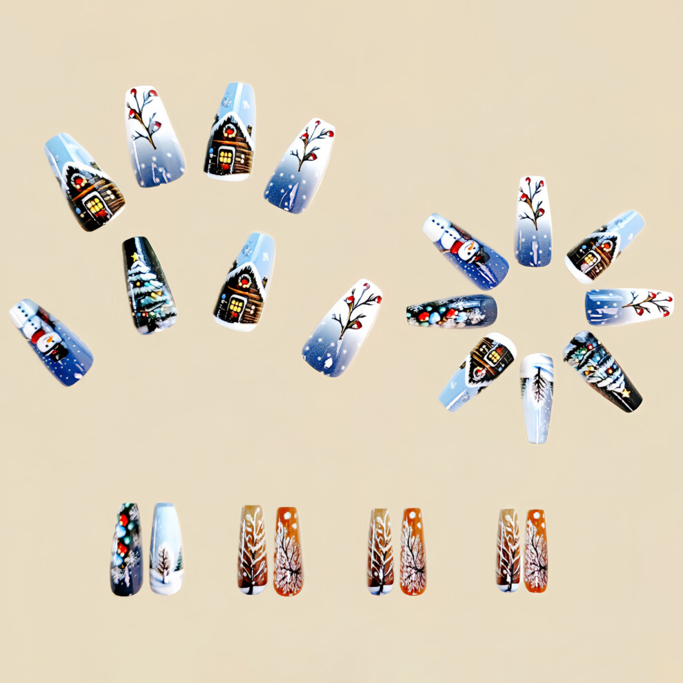 Dachuang Beauty Christmas Printed Reusable False Nails - Salon Supply