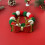 (M) Festive Pet Collar - Red & Green Bow Tie 1