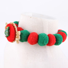 (L) Festive Pet Collar - Red & Green Bow Tie