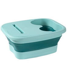 (Green, Uncovered) Collapsible Foot Spa with Massage