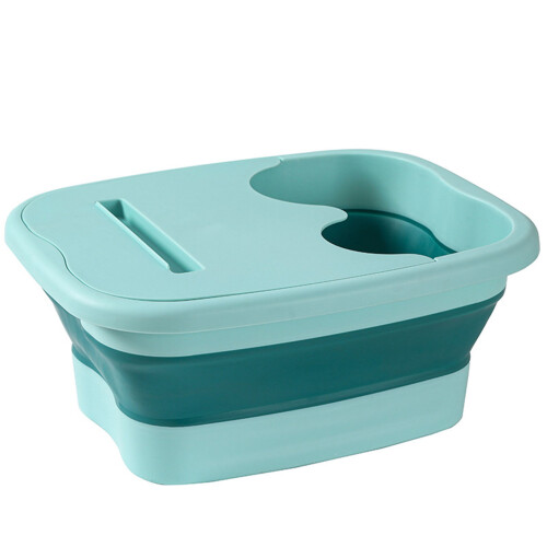 (Green, Uncovered) Collapsible Foot Spa with Massage