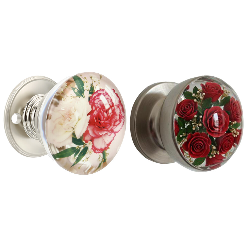 (2Pcs) Vintage Floral Resin Cabinet Knobs - 50 Chars 6253032895944