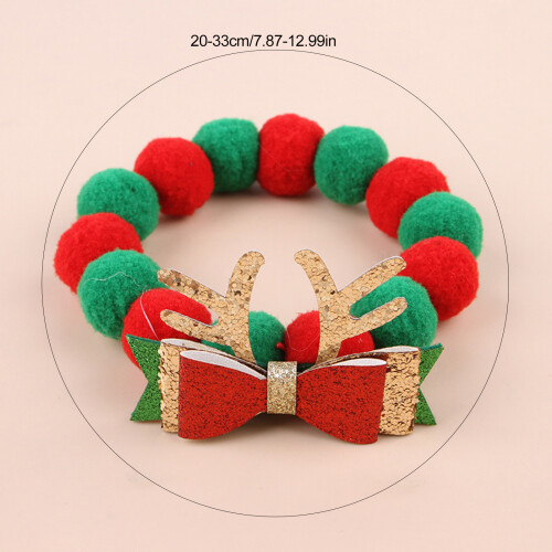 (M) Festive Pet Collar - Red & Green Bow Tie 2