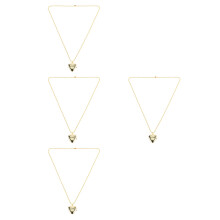 4Pcs Gold Alloy Heart Necklace Locket for Women Girls Daily Wear Charm
