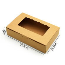 (6 Grains Of Cowhide) Kraft Bakery Pie Box w/ PVC Window - 50 Char