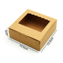 (4 Grains Of Cowhide) Kraft Bakery Pie Box w/ PVC Window - 50 Char