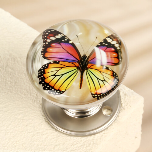 (1PCS) Vintage Floral Resin Cabinet Knobs - 50 Chars 1