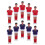 20Pcs Compact Resin Soccer Foosball Player Figures Red Set 3