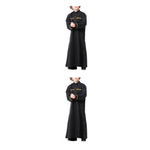 2St Zwarte Fashion Arabische Abaya Lange Robe Jongens Casual