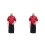 2Pcs Breathable Catering Jacket Short Sleeve Chef Coat Dark Red 4