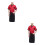 2Pcs Breathable Catering Jacket Short Sleeve Chef Coat Dark Red 5