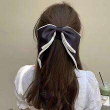(Black) Premium Thick Bowknot Scrunchies - Soft Hair Bands