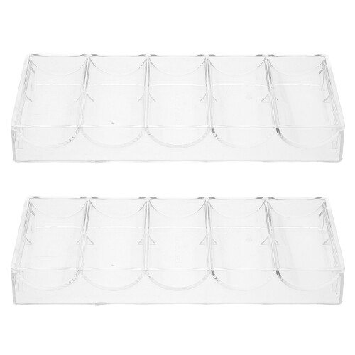6St Heldere Acryl Poker Chip Trays - Duurzaam Handheld Chiphouder 1