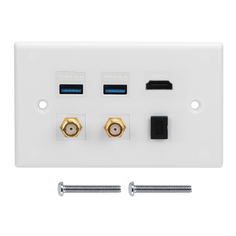 Ethernet Coax Hdmi Wall Plate4k Hdmi Keystone Cat6keystone Jack Premium Multi Interface Wall Mount Panel With Excellent Craftsmanship 9357860446051