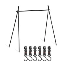 Versatile Outdoor Storage Adjustable Hook Design Foldable Triangular Shelf Organizer with Elastic Rope Connection for Campfire Cooking and Indoor Use