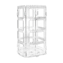 Présentoir à boucles d'oreilles rotatif en acrylique, organisateur de bijoux pliable et transparent, avec grande capacité et solution de rangement