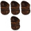 16Pcs Coconut Shell Bowls Coffee Tone Decorative Salad Bowls 4