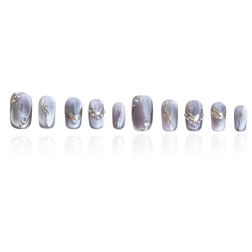 (S) Reusable Cat\'s Eye Press-On Nails 1