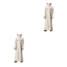 2St Beige Jongens Muslim Robe Lange Casual En Elegant