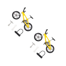 2Sets Kindervriendelijke Gele Mini Vingerfiets Van Aluminium