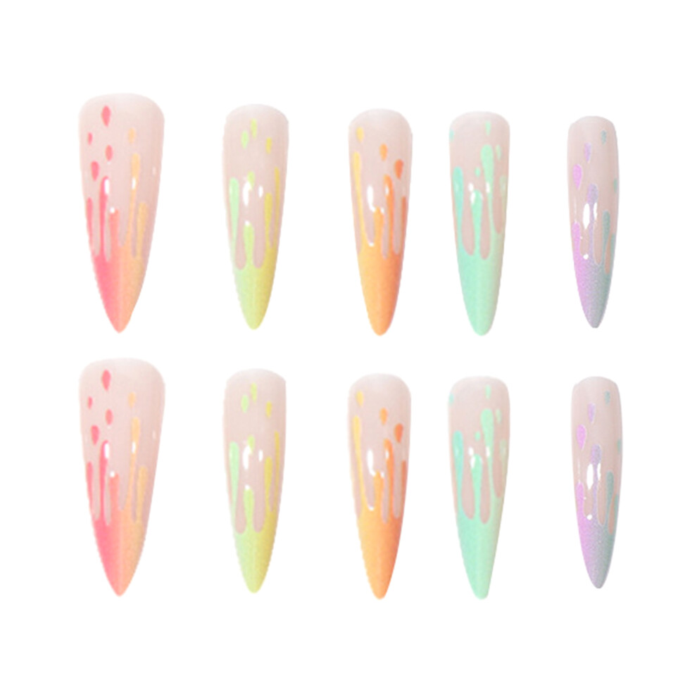 Dachuang Beauty Stage Fake Nails - Durable Resin Tips, No Splitting