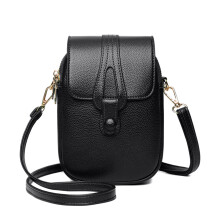 (Black) Anti-Theft Mini Shoulder Bag w/Strap