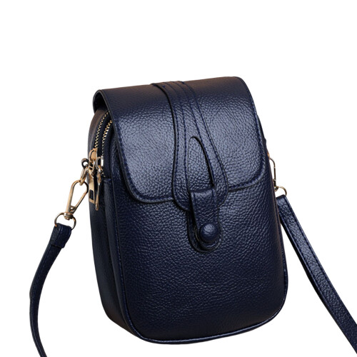 (Blue) Anti-Theft Mini Shoulder Bag w/Strap
