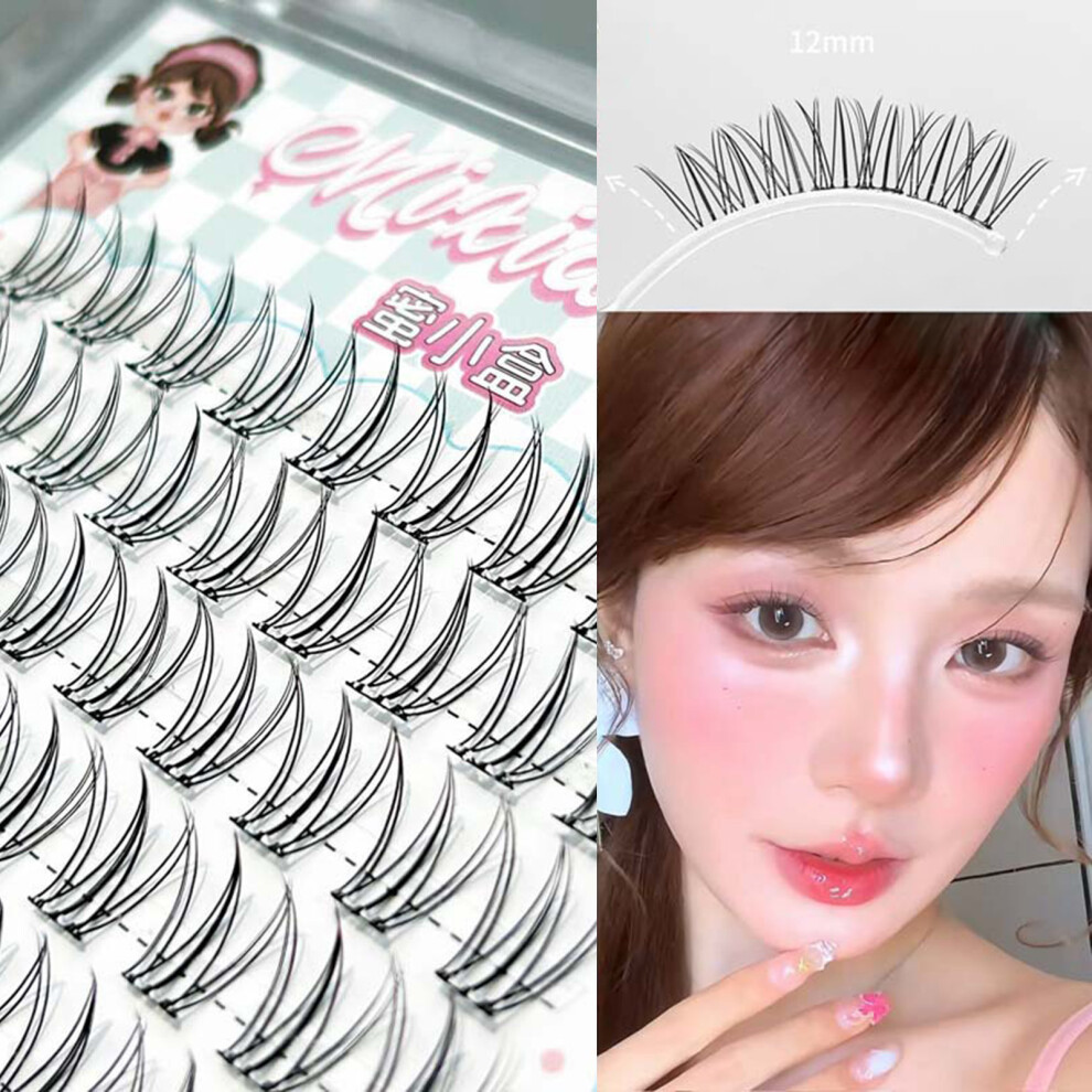 Zhouq-Outdoors Korean Style 12Mm Fluffy Cluster Eyelashes