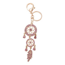 (Pink) Rhinestone Dream Catcher Keychain - Holiday Gift