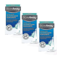 (3PCS)1-3X Scar Away Medical-Grade Clear Silicone Scar Sheets 6 Sheets