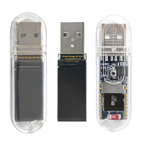 Placa de Desenvolvimento ESP32-S3 Pocket-Dongle-S3 N16R8 com Tela LCD de 0,96 Polegadas e 1