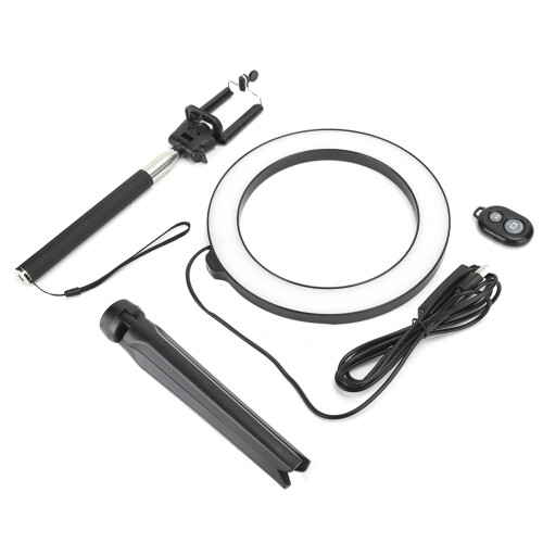 USB Powered Desk Light LED Ring Light With Adjustable Tripod Stand Compact And Portable Even Lighting Without Glare3Light Modes For Live Streaming