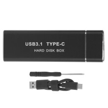 Externes Gehäuse für USB 3.1 Typ C M.2 NGFF SATA SSDs – superschnelle Datenübertragung mit Wärmeableitung – Plug & Play