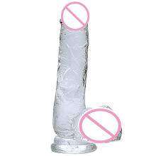 Adult Sex Toy Realistic Clear Dildo With Strong Suction Cup Soft Flexible Body For Beginners G Spot Stimulation Easy To Clean Harness Compatible