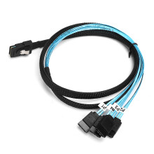 Flexible SATA Cable with Widely Compatible Design for RAID Configuration Support and Easy to Route Installation1m Length High Quality Mini SAS Male