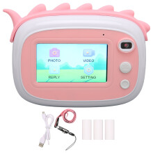 Digital Camera For Kids Multifunctional Instant Print With Thermal Paper Dual Lens HD Screen And Safe Materials Ideal Gift For Children Age3To10