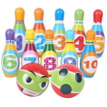 Indoor Outdoor Games Bowling Set For Kids With Tiki Design Soft Bowling Pins Educational Development Toys In Vibrant Colors