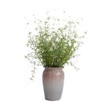Farmhouse Decor Pottery Rustic Ceramic Vase With Kitchen Utensil Storage, Stylish Silverware Tray And Bamboo Drawer Organizer For Living Room Bedroom