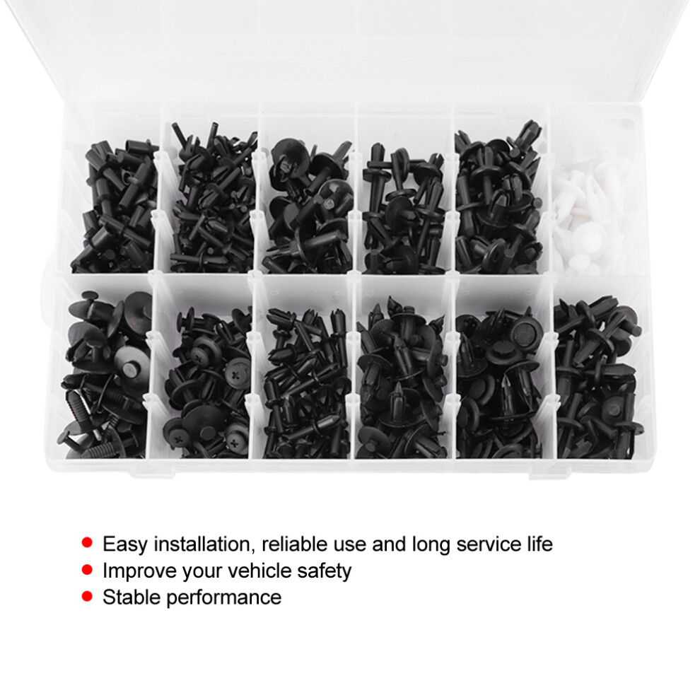350Pcs Car Fasteners Clips Kit Abs Auto Bumper Door Panel Repair Black 4631392349536