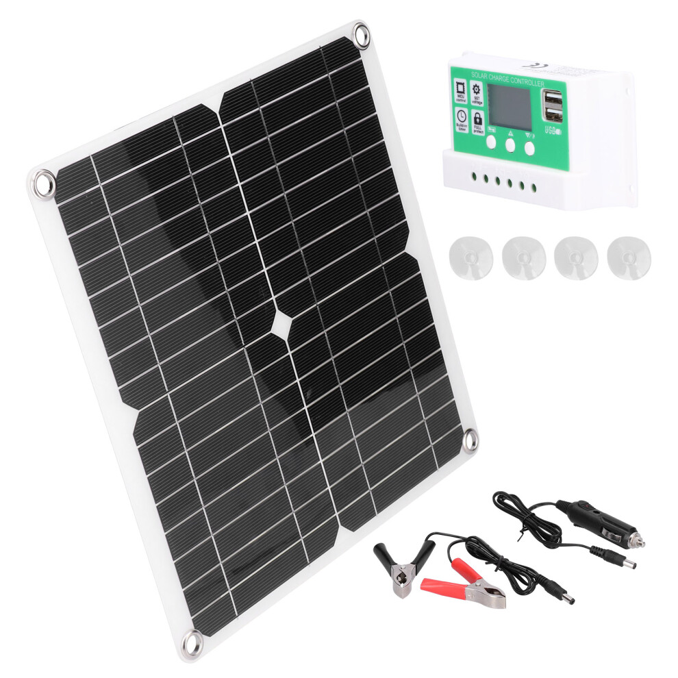 40W 18V Monocrystalline Flexible Solar Panel Kit With 60A Usb Charge Controller 9331391671106