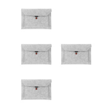 4Pcs Multifunctional Felt Laptop and Tablet Sleeve Light Grey Bag