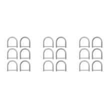 18Pcs Silver D Shape Buckle Clips Durable Zinc Alloy Bag Rings