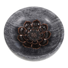 Natural Marble Incense Burner Stylish Brass Holder for Meditation