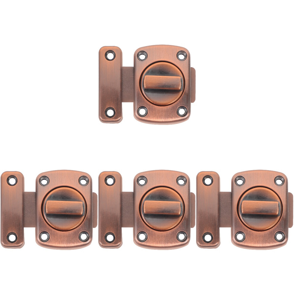 4Pcs Zinc Alloy Lock Latches Brown Slide Bolt For Home Inside Doors 3713122798348