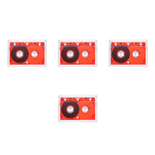 4Pcs 60 Min Red Blank Cassette Tape for Interview Recorder and DIY