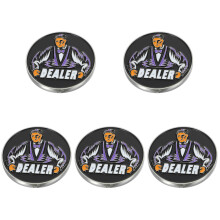5Pcs Multi-Functional Metal Dealer Buttons Poker Game Tokens Assorted